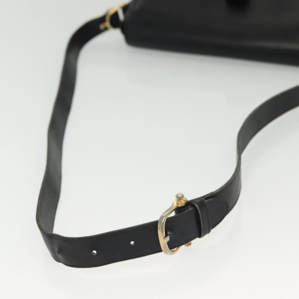 Authentic CELINE Shoulder Bag Leather Navy Gold - Picture 16 of 16